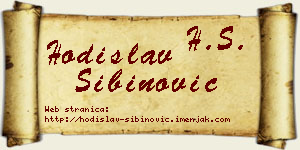 Hodislav Sibinović vizit kartica